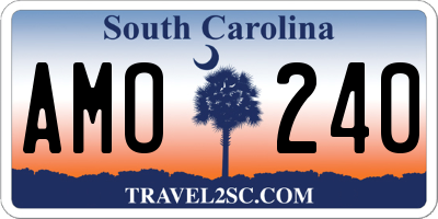 SC license plate AMO240