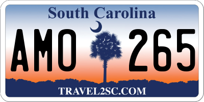SC license plate AMO265