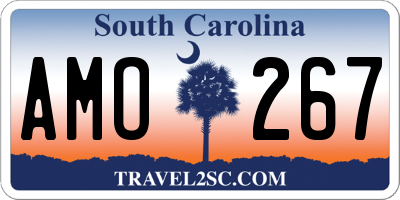 SC license plate AMO267