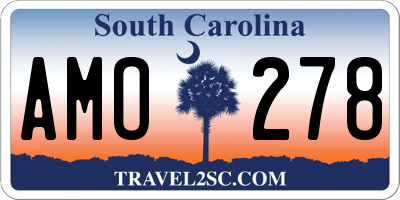 SC license plate AMO278