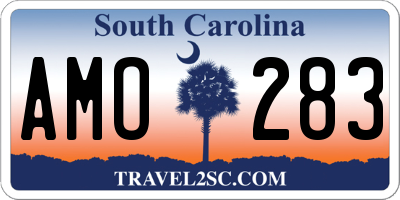 SC license plate AMO283