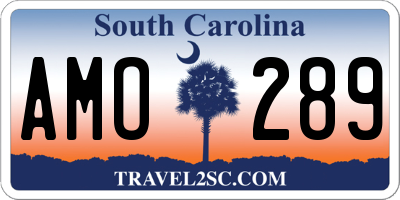 SC license plate AMO289