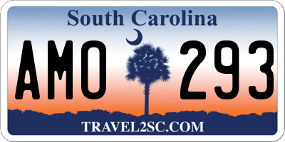 SC license plate AMO293