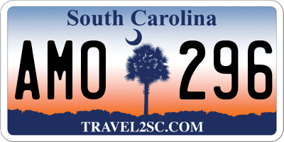 SC license plate AMO296