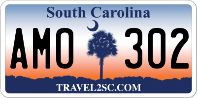 SC license plate AMO302