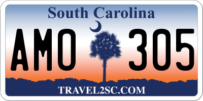 SC license plate AMO305