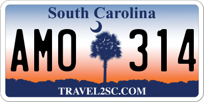 SC license plate AMO314