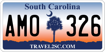 SC license plate AMO326