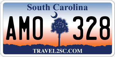 SC license plate AMO328