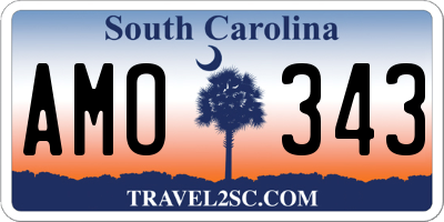 SC license plate AMO343