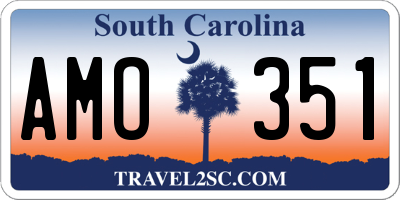 SC license plate AMO351