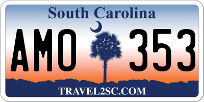 SC license plate AMO353
