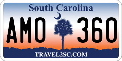SC license plate AMO360