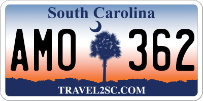 SC license plate AMO362