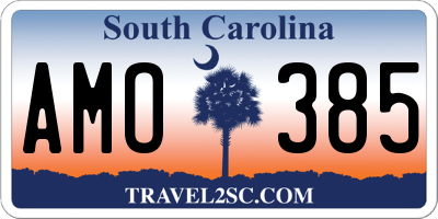 SC license plate AMO385