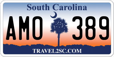 SC license plate AMO389