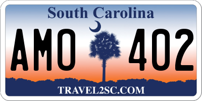 SC license plate AMO402