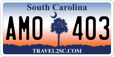 SC license plate AMO403