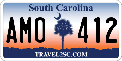 SC license plate AMO412