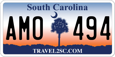SC license plate AMO494