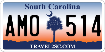 SC license plate AMO514
