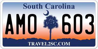 SC license plate AMO603