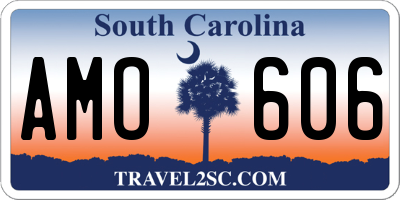 SC license plate AMO606