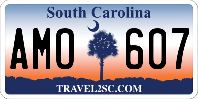 SC license plate AMO607