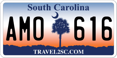 SC license plate AMO616