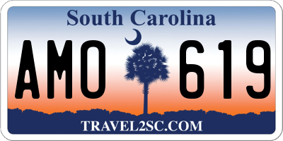SC license plate AMO619
