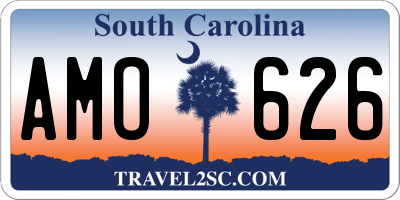 SC license plate AMO626