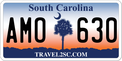 SC license plate AMO630
