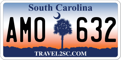 SC license plate AMO632