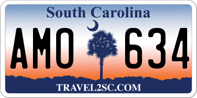 SC license plate AMO634