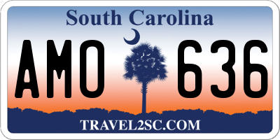 SC license plate AMO636