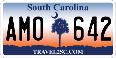 SC license plate AMO642