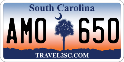 SC license plate AMO650