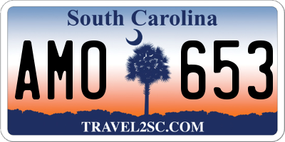 SC license plate AMO653