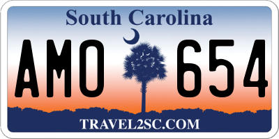 SC license plate AMO654