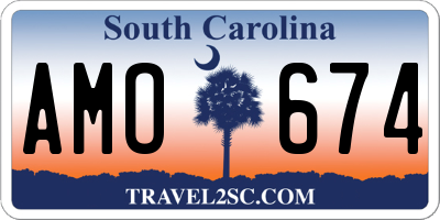 SC license plate AMO674