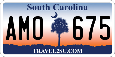 SC license plate AMO675
