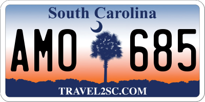 SC license plate AMO685