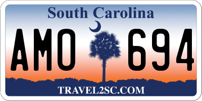 SC license plate AMO694