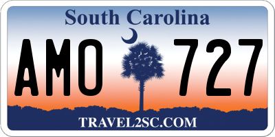 SC license plate AMO727