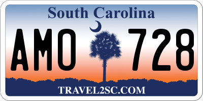 SC license plate AMO728