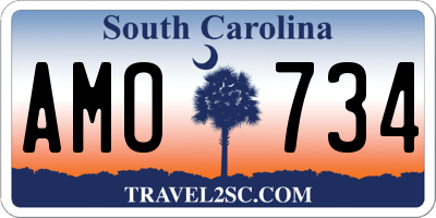 SC license plate AMO734
