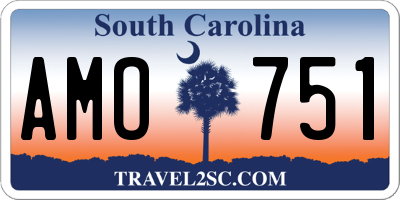 SC license plate AMO751