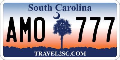 SC license plate AMO777