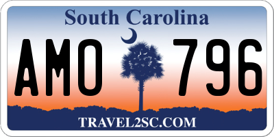 SC license plate AMO796