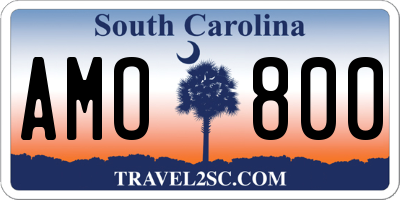 SC license plate AMO800